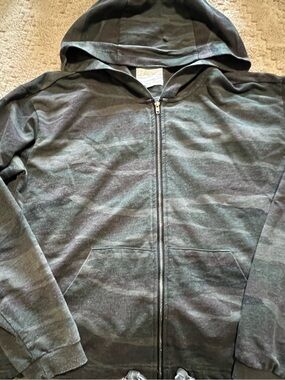 White Crow Green & Gray Camouflage Zip Hoodie